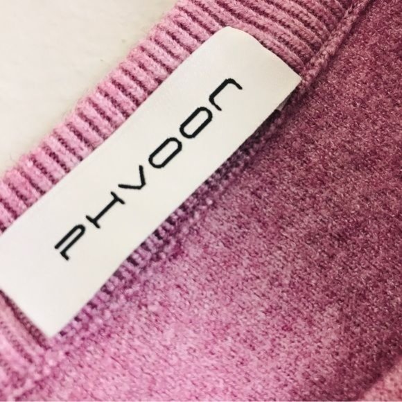 Barbiecore Pink Self Tie Bow Sleeve Cold Shoulder Sweater Size Small - Picture 12 of 13